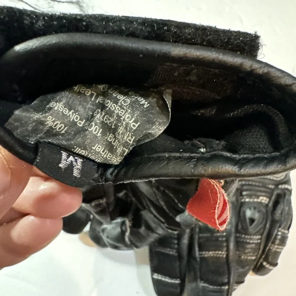 Noru Unisex Size Medium Biking Motorcycle‎ Gloves All Black W/Knuckle Protection